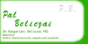 pal beliczai business card