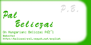 pal beliczai business card